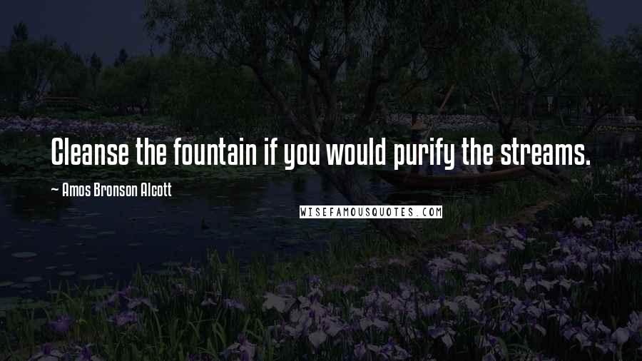 Amos Bronson Alcott Quotes: Cleanse the fountain if you would purify the streams.