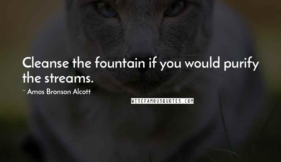 Amos Bronson Alcott Quotes: Cleanse the fountain if you would purify the streams.
