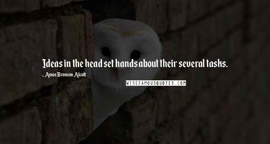 Amos Bronson Alcott Quotes: Ideas in the head set hands about their several tasks.