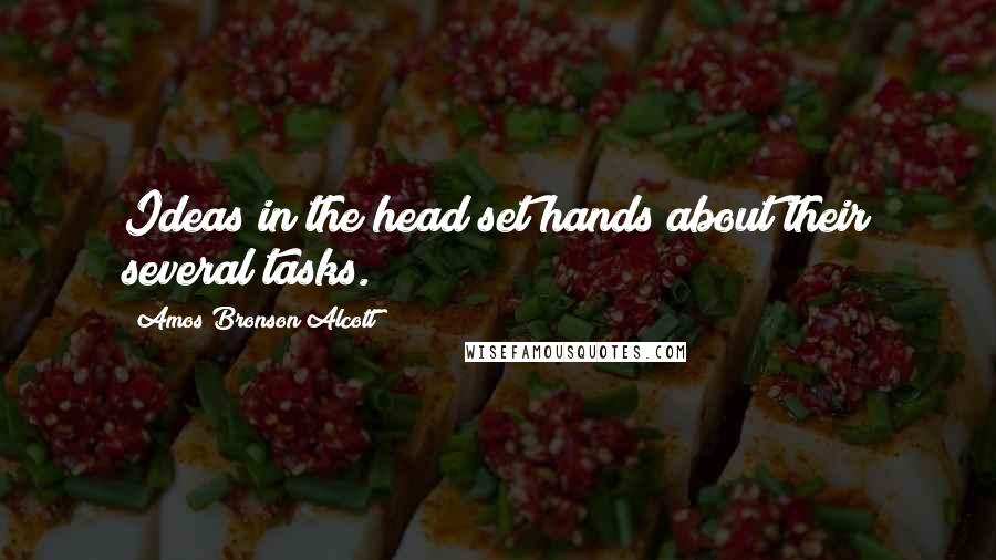 Amos Bronson Alcott Quotes: Ideas in the head set hands about their several tasks.