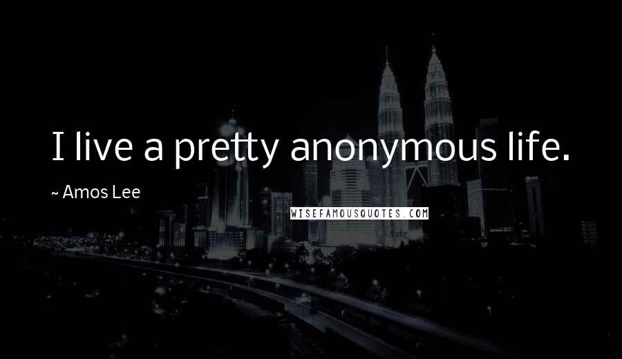 Amos Lee Quotes: I live a pretty anonymous life.