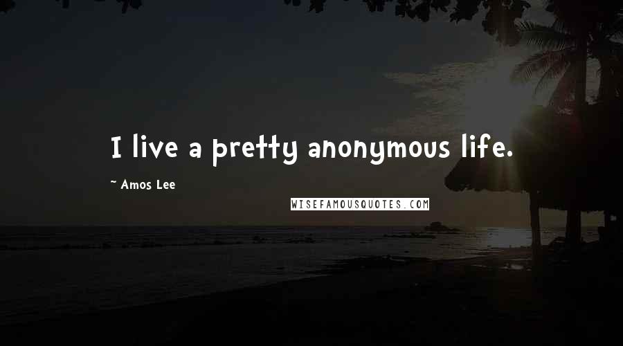 Amos Lee Quotes: I live a pretty anonymous life.
