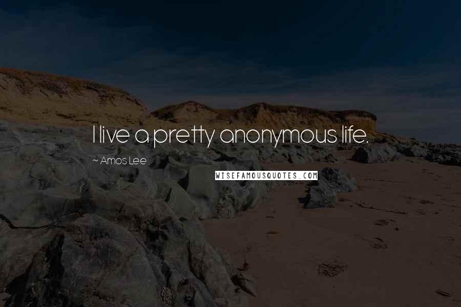 Amos Lee Quotes: I live a pretty anonymous life.