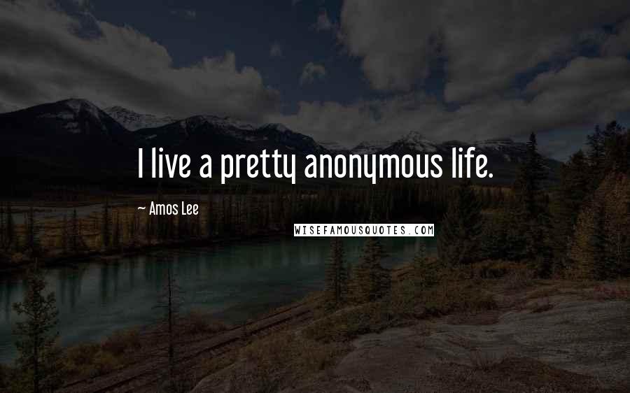 Amos Lee Quotes: I live a pretty anonymous life.