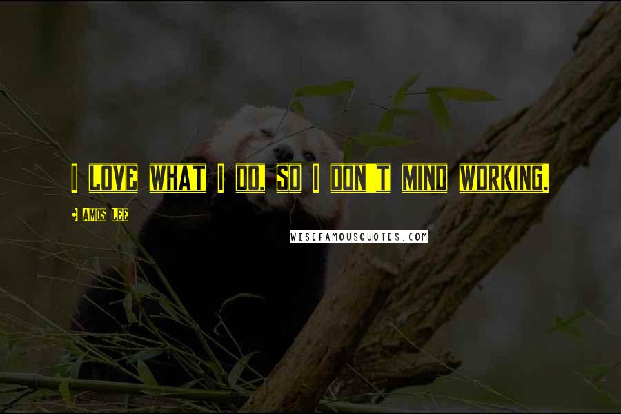 Amos Lee Quotes: I love what I do, so I don't mind working.