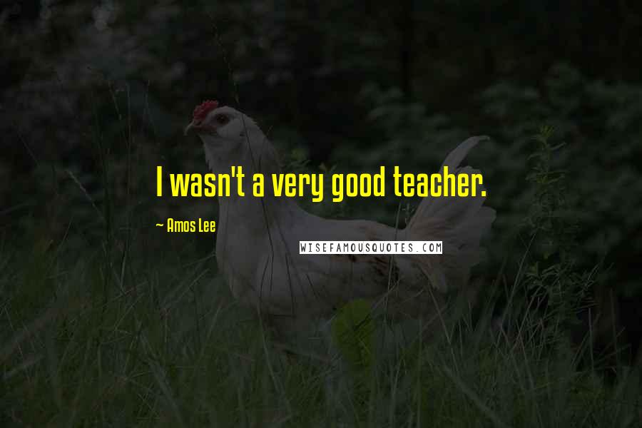Amos Lee Quotes: I wasn't a very good teacher.