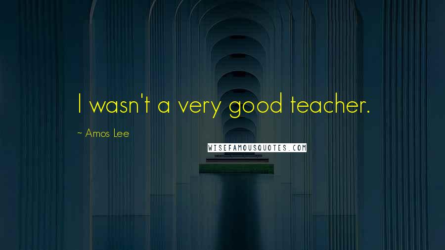 Amos Lee Quotes: I wasn't a very good teacher.