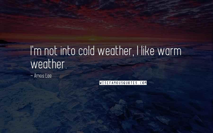 Amos Lee Quotes: I'm not into cold weather, I like warm weather.