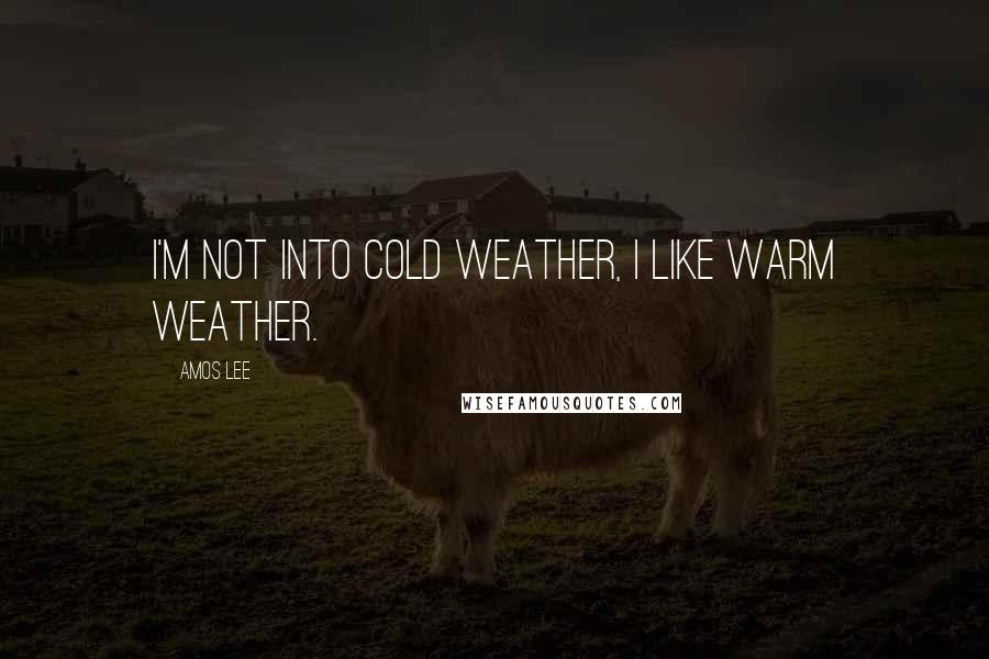 Amos Lee Quotes: I'm not into cold weather, I like warm weather.