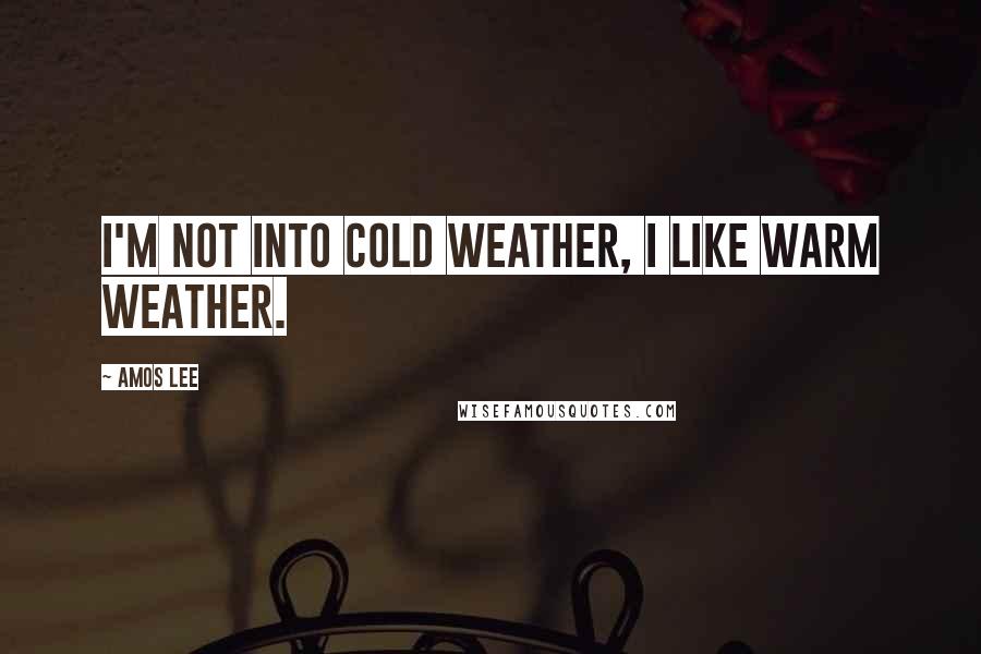 Amos Lee Quotes: I'm not into cold weather, I like warm weather.