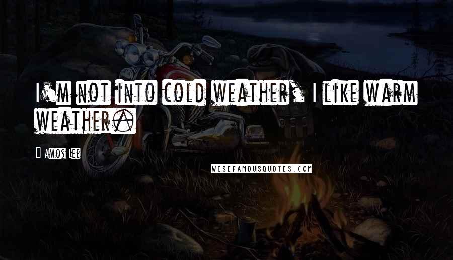 Amos Lee Quotes: I'm not into cold weather, I like warm weather.