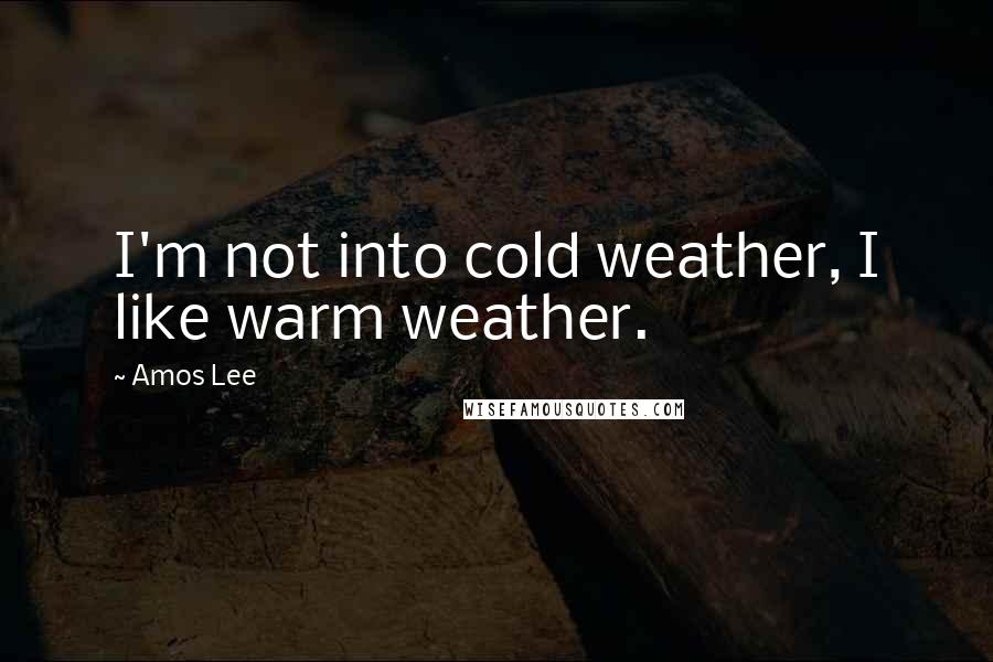 Amos Lee Quotes: I'm not into cold weather, I like warm weather.