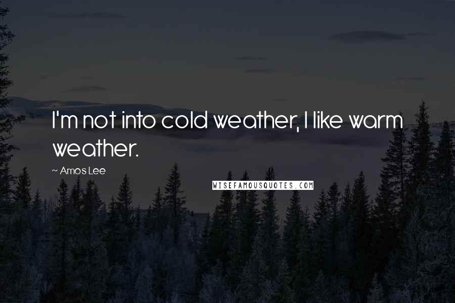 Amos Lee Quotes: I'm not into cold weather, I like warm weather.