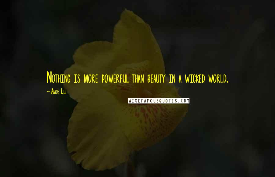 Amos Lee Quotes: Nothing is more powerful than beauty in a wicked world.