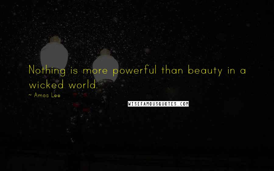 Amos Lee Quotes: Nothing is more powerful than beauty in a wicked world.