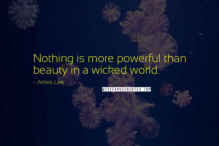 Amos Lee Quotes: Nothing is more powerful than beauty in a wicked world.
