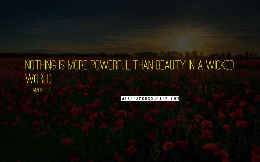 Amos Lee Quotes: Nothing is more powerful than beauty in a wicked world.