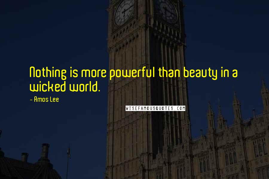 Amos Lee Quotes: Nothing is more powerful than beauty in a wicked world.
