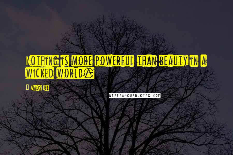 Amos Lee Quotes: Nothing is more powerful than beauty in a wicked world.