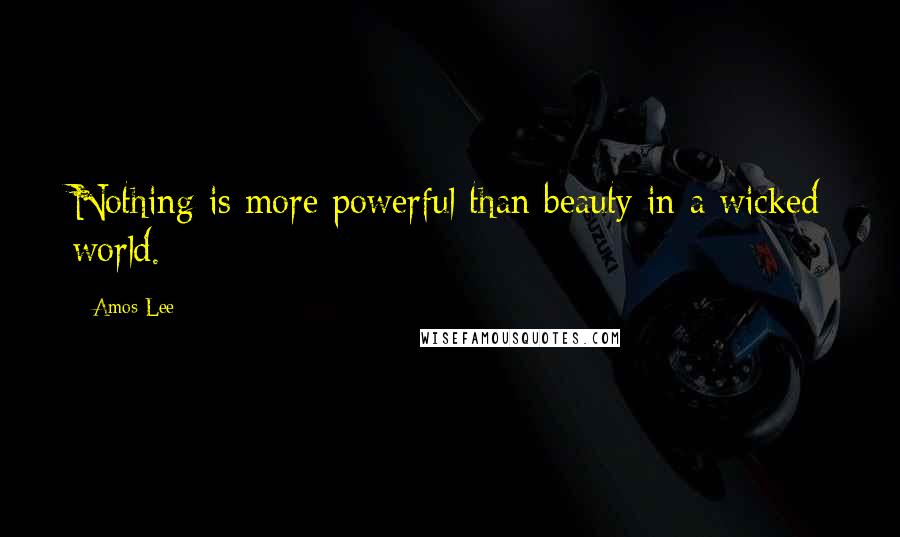 Amos Lee Quotes: Nothing is more powerful than beauty in a wicked world.