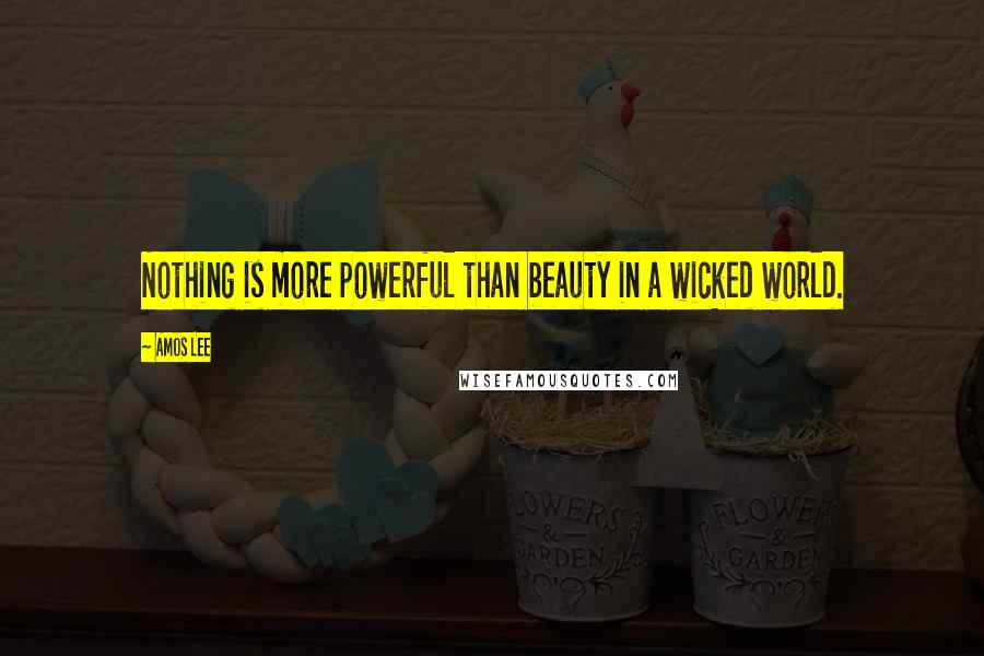 Amos Lee Quotes: Nothing is more powerful than beauty in a wicked world.