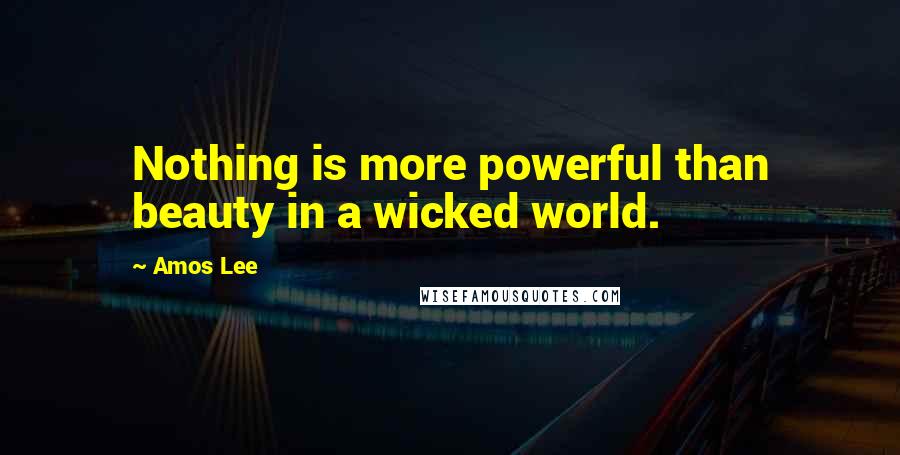 Amos Lee Quotes: Nothing is more powerful than beauty in a wicked world.