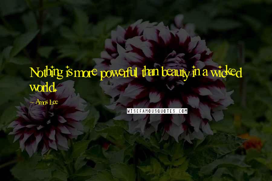 Amos Lee Quotes: Nothing is more powerful than beauty in a wicked world.
