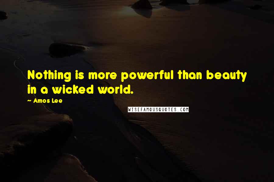 Amos Lee Quotes: Nothing is more powerful than beauty in a wicked world.