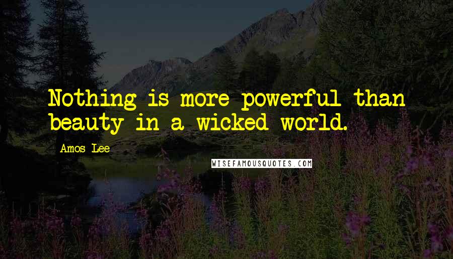 Amos Lee Quotes: Nothing is more powerful than beauty in a wicked world.