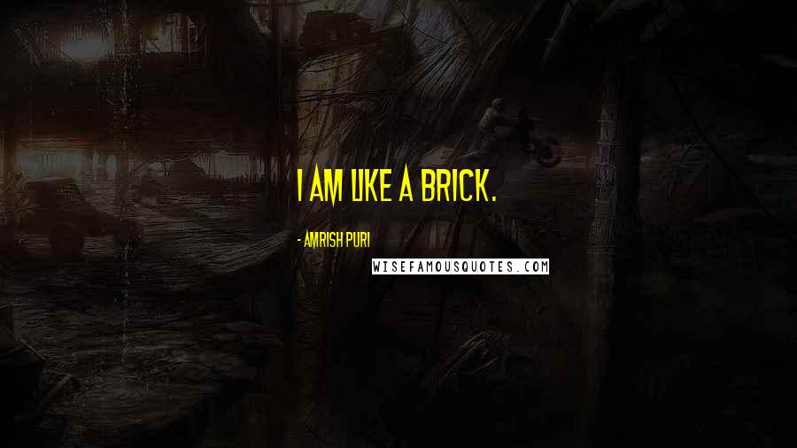 Amrish Puri Quotes: I am like a brick.