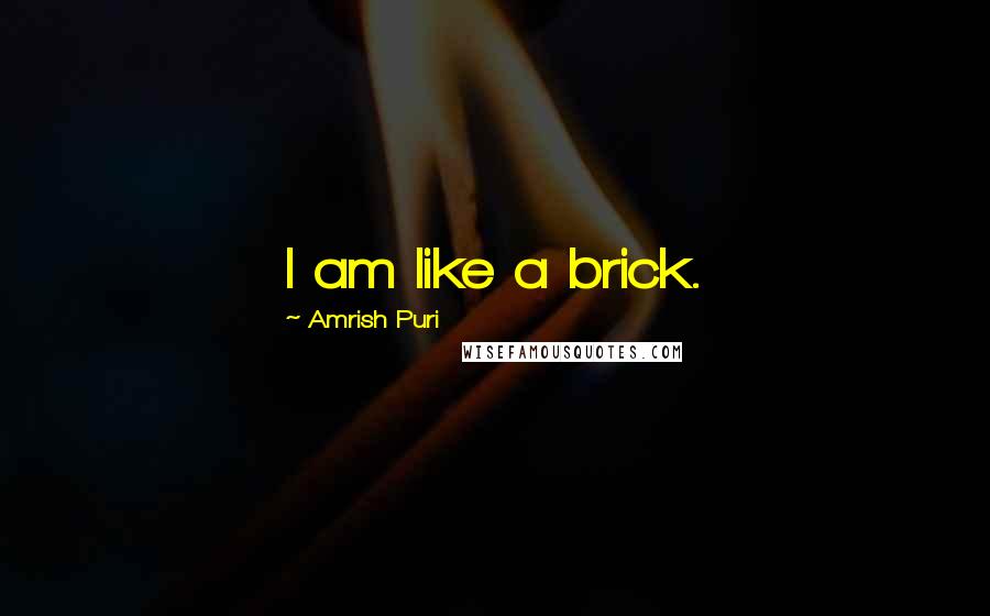 Amrish Puri Quotes: I am like a brick.