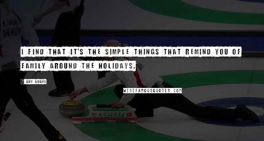 Amy Adams Quotes: I find that it's the simple things that remind you of family around the holidays.