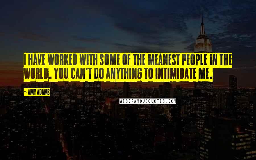 Amy Adams Quotes: I have worked with some of the meanest people in the world. You can't do anything to intimidate me.