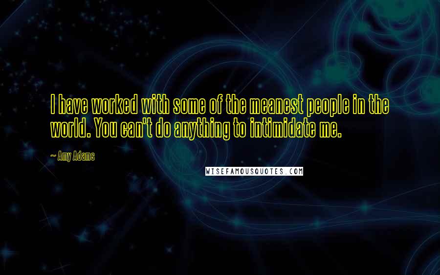 Amy Adams Quotes: I have worked with some of the meanest people in the world. You can't do anything to intimidate me.