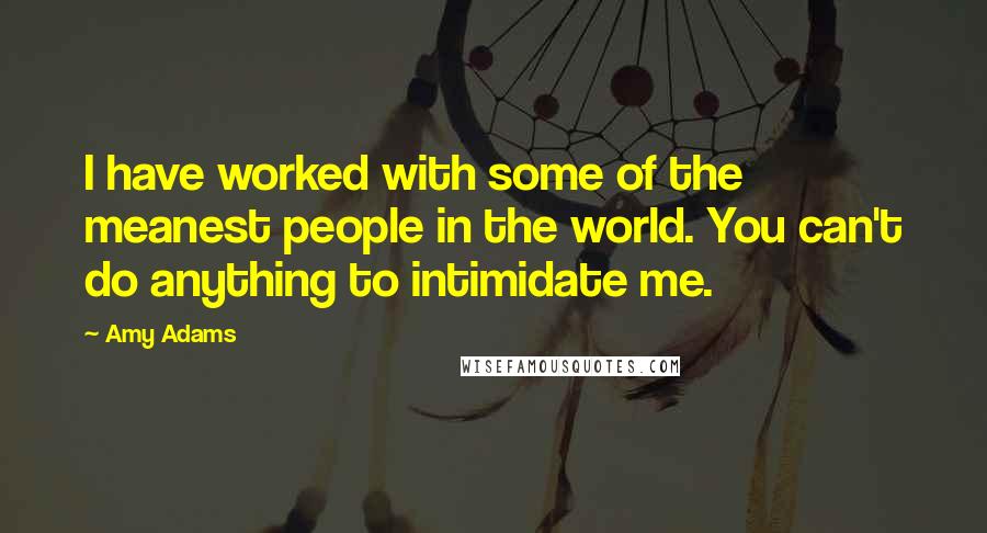 Amy Adams Quotes: I have worked with some of the meanest people in the world. You can't do anything to intimidate me.