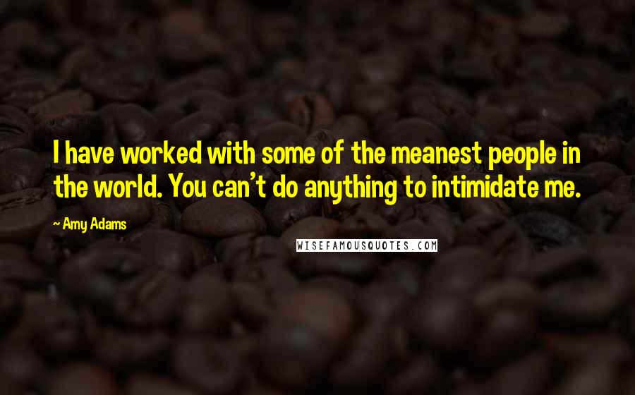 Amy Adams Quotes: I have worked with some of the meanest people in the world. You can't do anything to intimidate me.