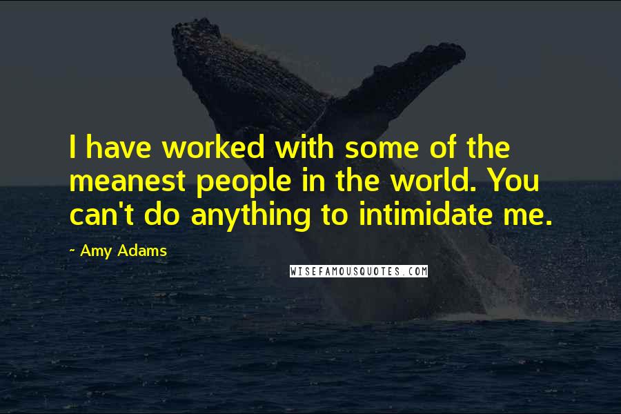 Amy Adams Quotes: I have worked with some of the meanest people in the world. You can't do anything to intimidate me.