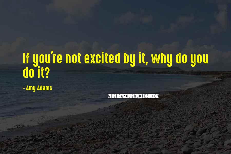 Amy Adams Quotes: If you're not excited by it, why do you do it?