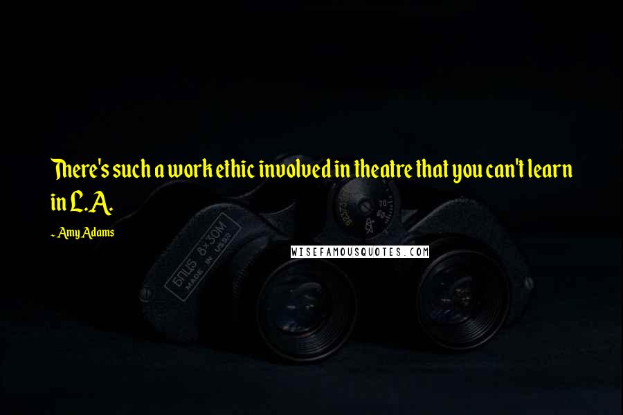 Amy Adams Quotes: There's such a work ethic involved in theatre that you can't learn in L.A.