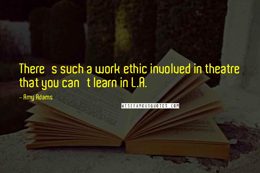 Amy Adams Quotes: There's such a work ethic involved in theatre that you can't learn in L.A.