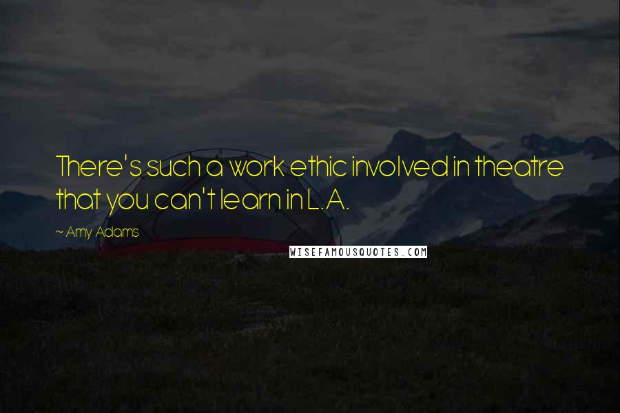 Amy Adams Quotes: There's such a work ethic involved in theatre that you can't learn in L.A.