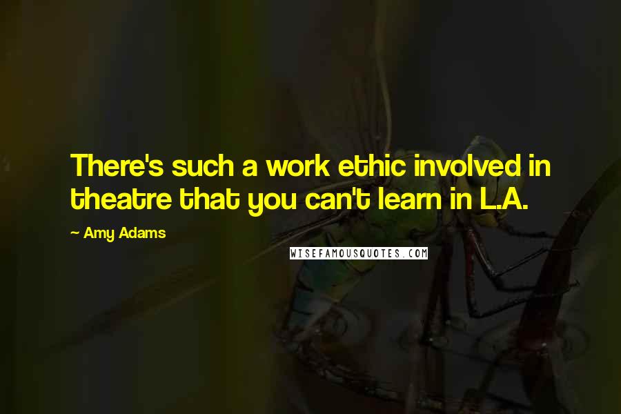 Amy Adams Quotes: There's such a work ethic involved in theatre that you can't learn in L.A.