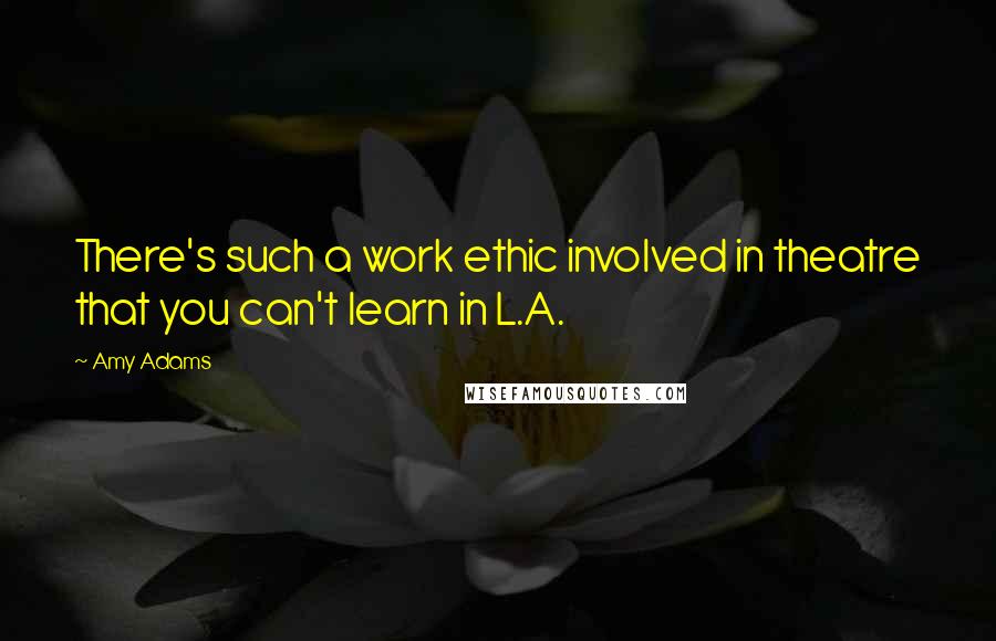 Amy Adams Quotes: There's such a work ethic involved in theatre that you can't learn in L.A.