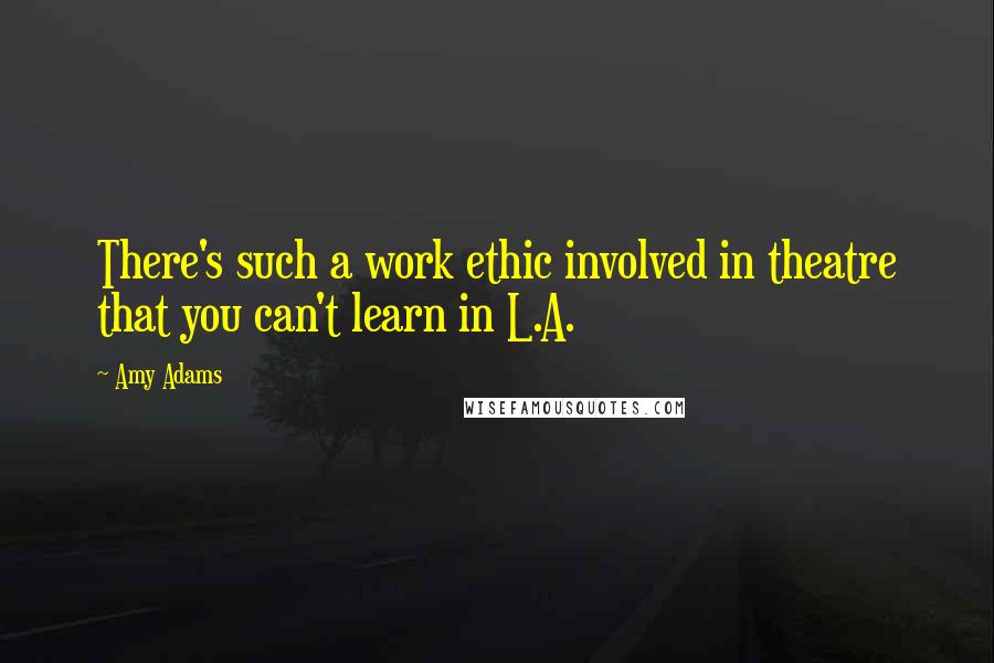 Amy Adams Quotes: There's such a work ethic involved in theatre that you can't learn in L.A.