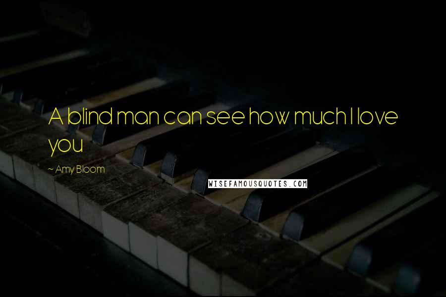 Amy Bloom Quotes: A blind man can see how much I love you
