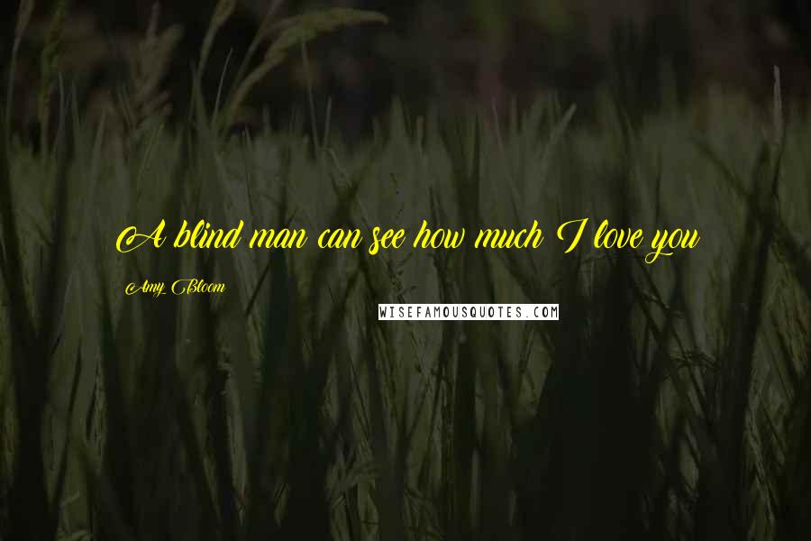 Amy Bloom Quotes: A blind man can see how much I love you