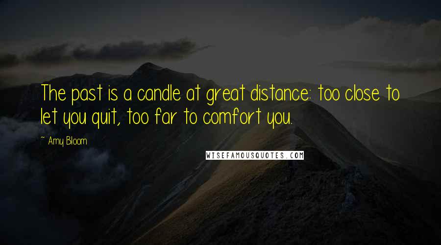 Amy Bloom Quotes: The past is a candle at great distance: too close to let you quit, too far to comfort you.