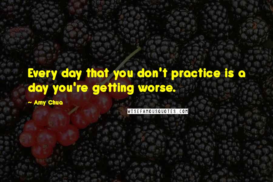 Amy Chua Quotes: Every day that you don't practice is a day you're getting worse.