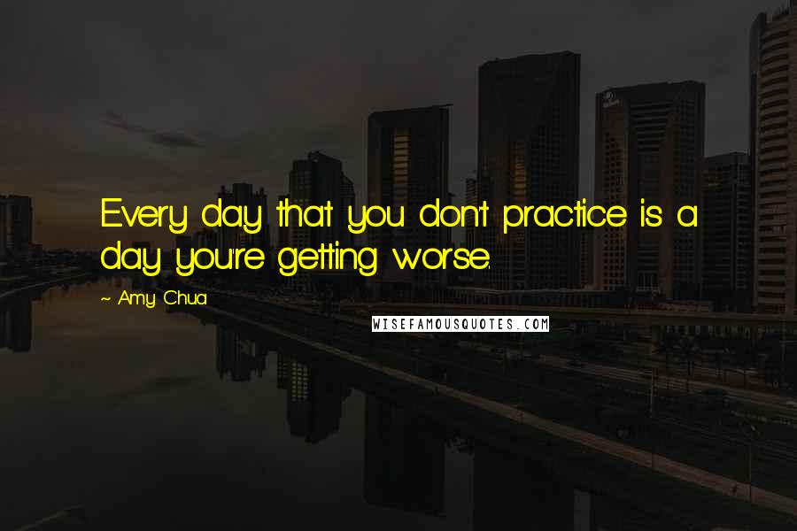 Amy Chua Quotes: Every day that you don't practice is a day you're getting worse.