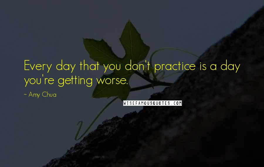 Amy Chua Quotes: Every day that you don't practice is a day you're getting worse.